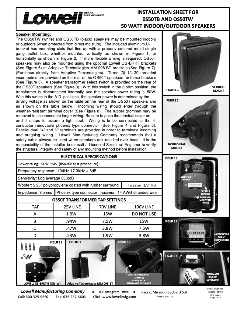 Página 1 del manual Manual de usuario Lowell OS50TB