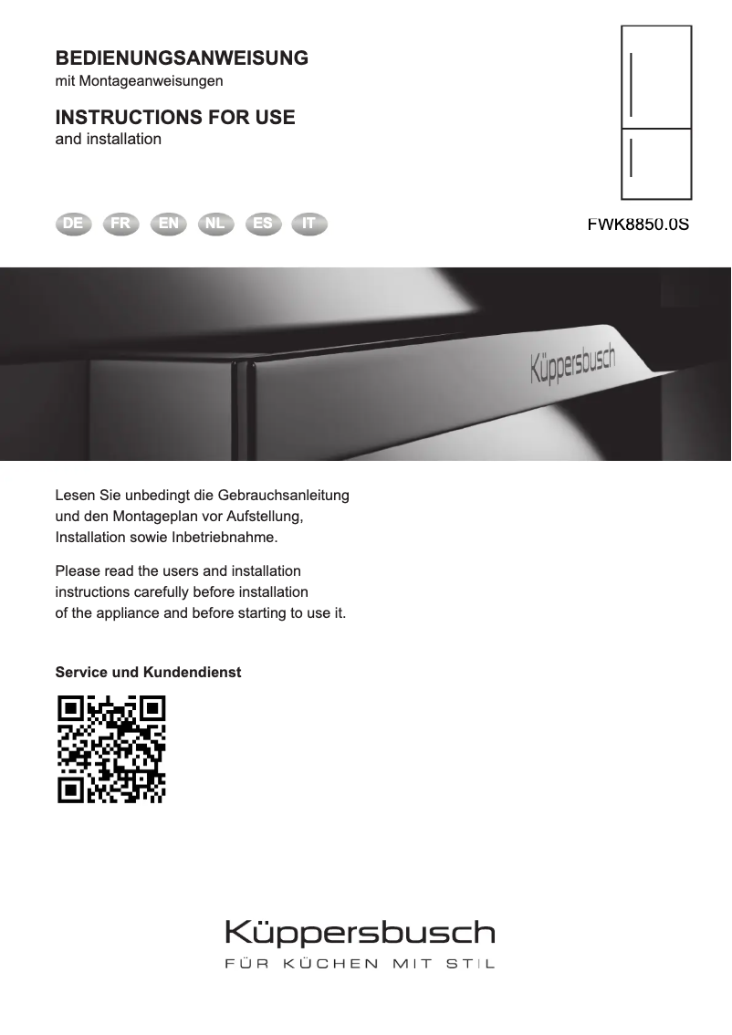 Página nº 1 - Manual de usuario Küppersbusch FWK8850.0S