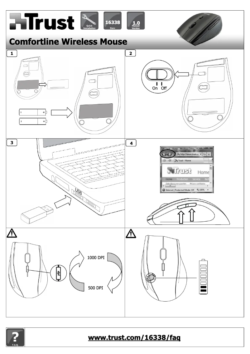 Imagen de la primera página del manual del dispositivo ComfortLine Wireless Mouse