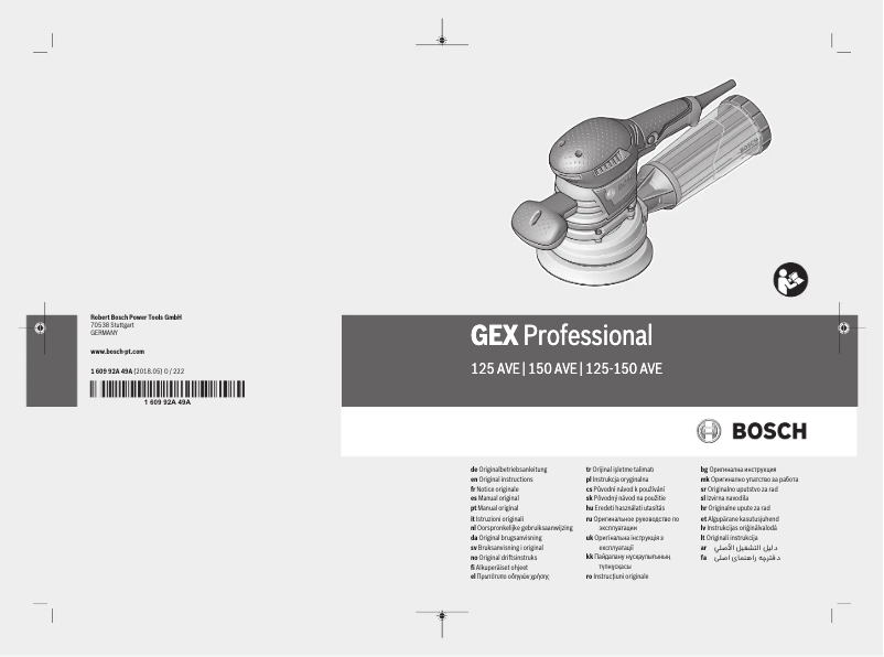 Página nº 1 - Manual de usuario Bosch GEX 125-150 AVE Professional
