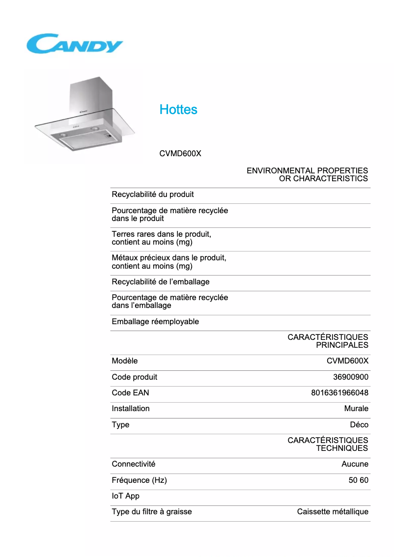 Imagen de la primera página del manual del dispositivo CVMD 600 X