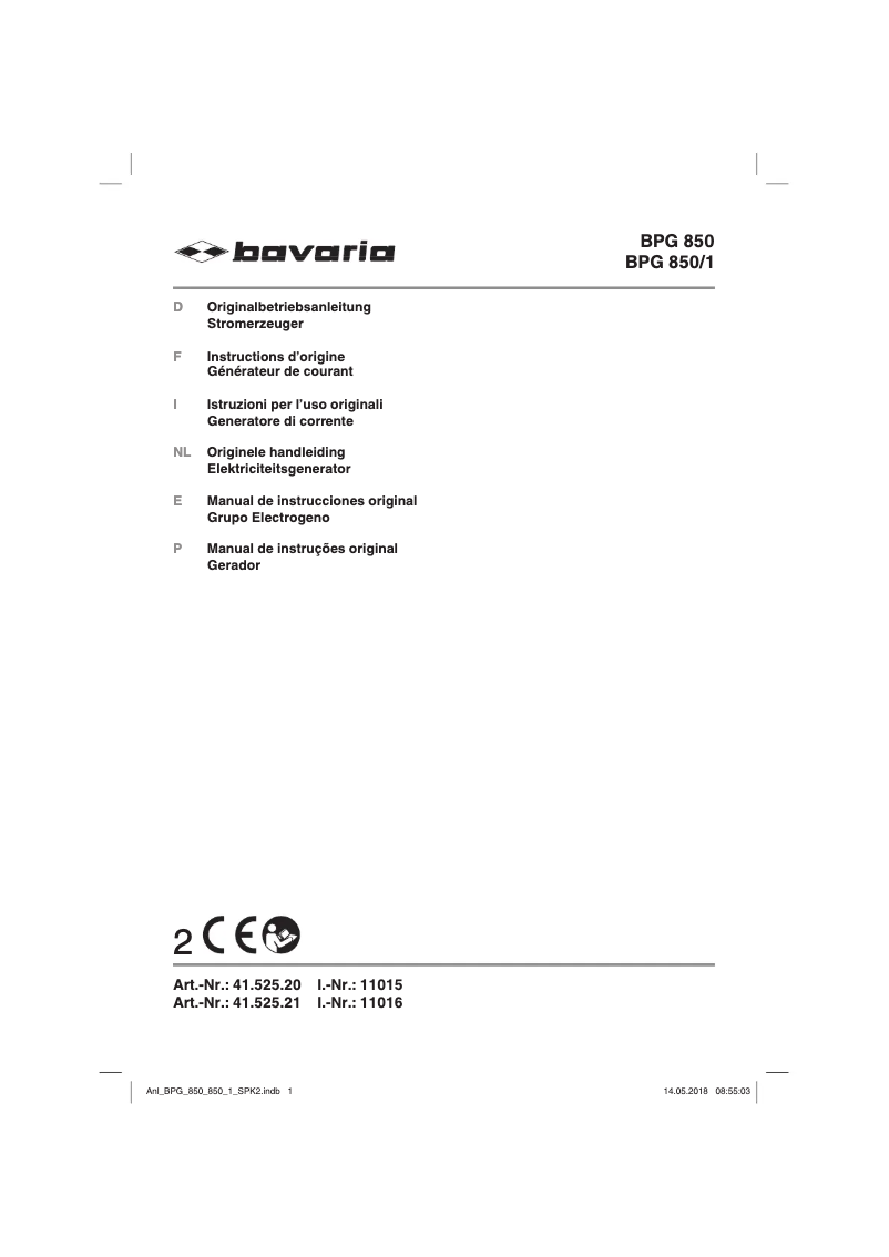 Página nº 1 - Manual de usuario Bavaria BPG 850