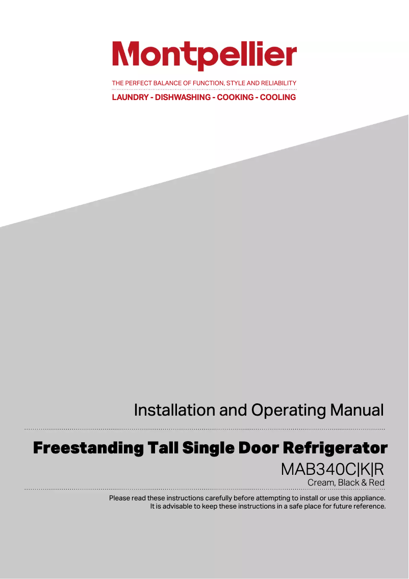 Página 1 del manual Manual de usuario Montpellier MAB340K