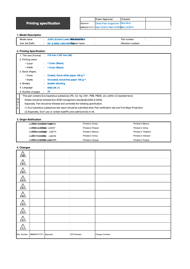 Página nº 1 - Manual de usuario LG 60JL9000