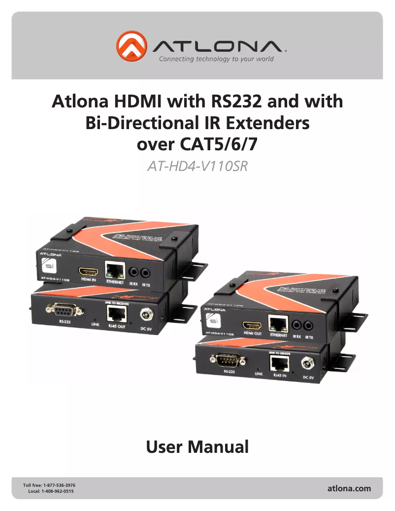 Imagen de la primera página del manual del dispositivo AT-HD4-V110SR