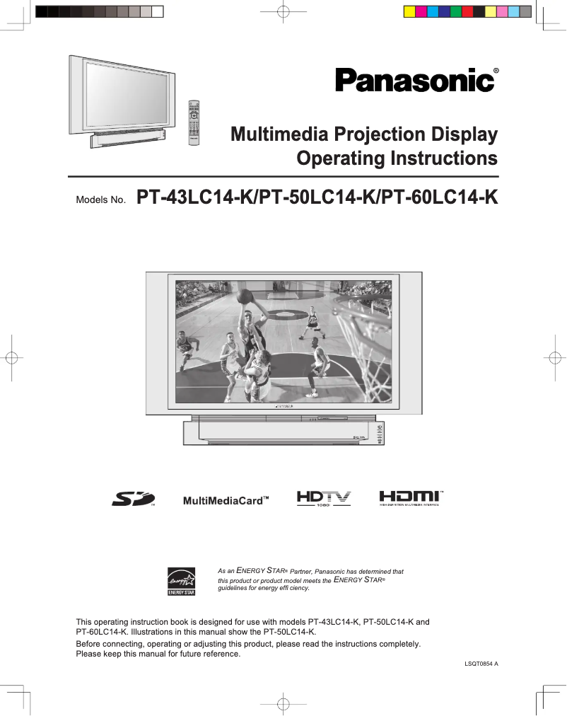 Página nº 1 - Manual de usuario Panasonic PT-60LC14-K