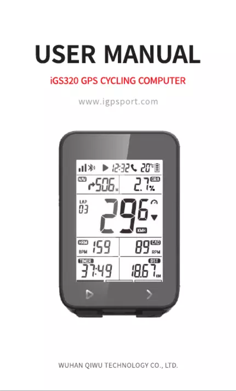 Página 1 del manual Manual de usuario iGPSport iGS320
