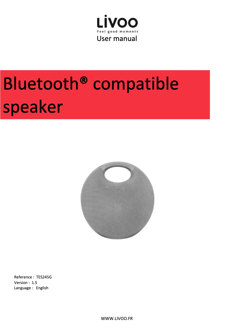 Imagen de la primera página del manual del dispositivo TES245G