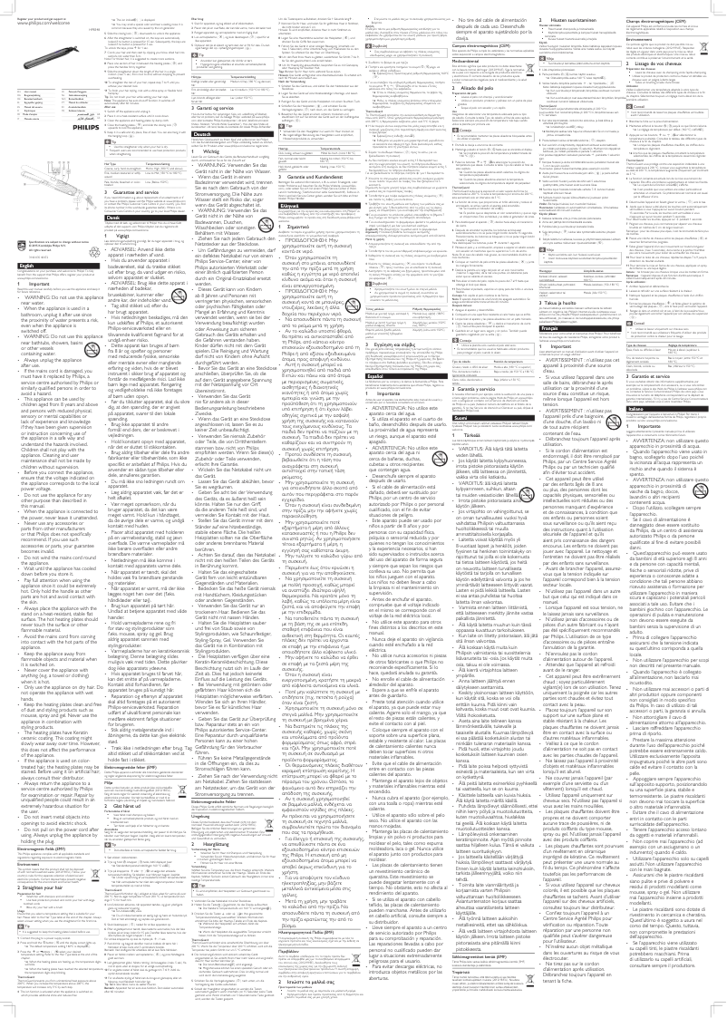 Imagen de la primera página del manual del dispositivo KeraShine HP8348