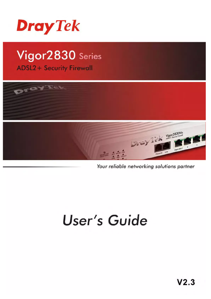 Página 1 del manual Manual de usuario Draytek Vigor 2830