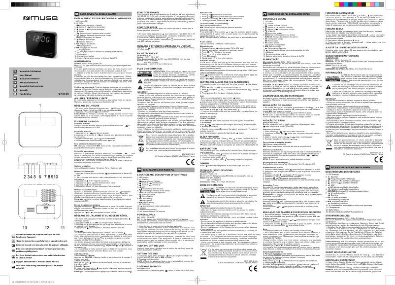 Página nº 1 - Manual de usuario Muse M-165 NY