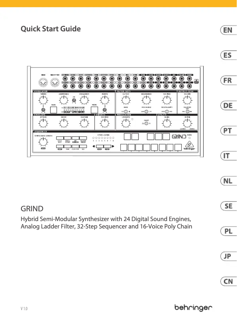 Imagen de la primera página del manual del dispositivo GRIND