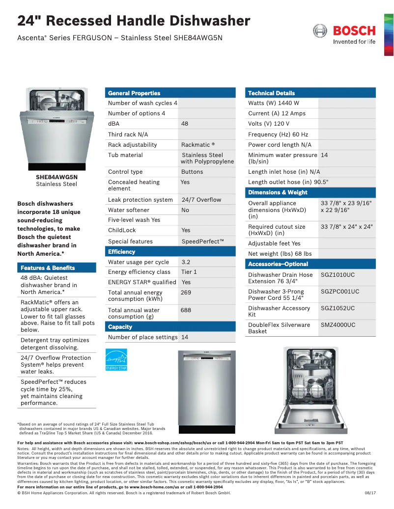 Página nº 1 - Manual de usuario Bosch SHE84AWG