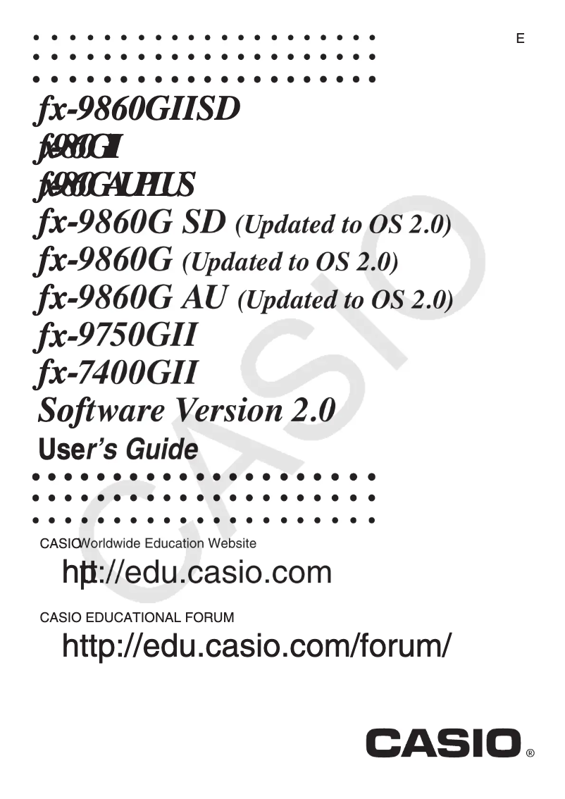Imagen de la primera página del manual del dispositivo FX-9860GII