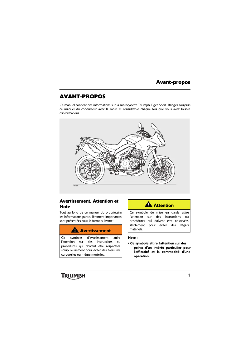 Imagen de la primera página del manual del dispositivo Tiger Sport (2013)