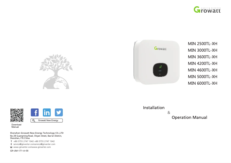 Página 1 del manual Manual de usuario Growatt MIN 6000TL-XH
