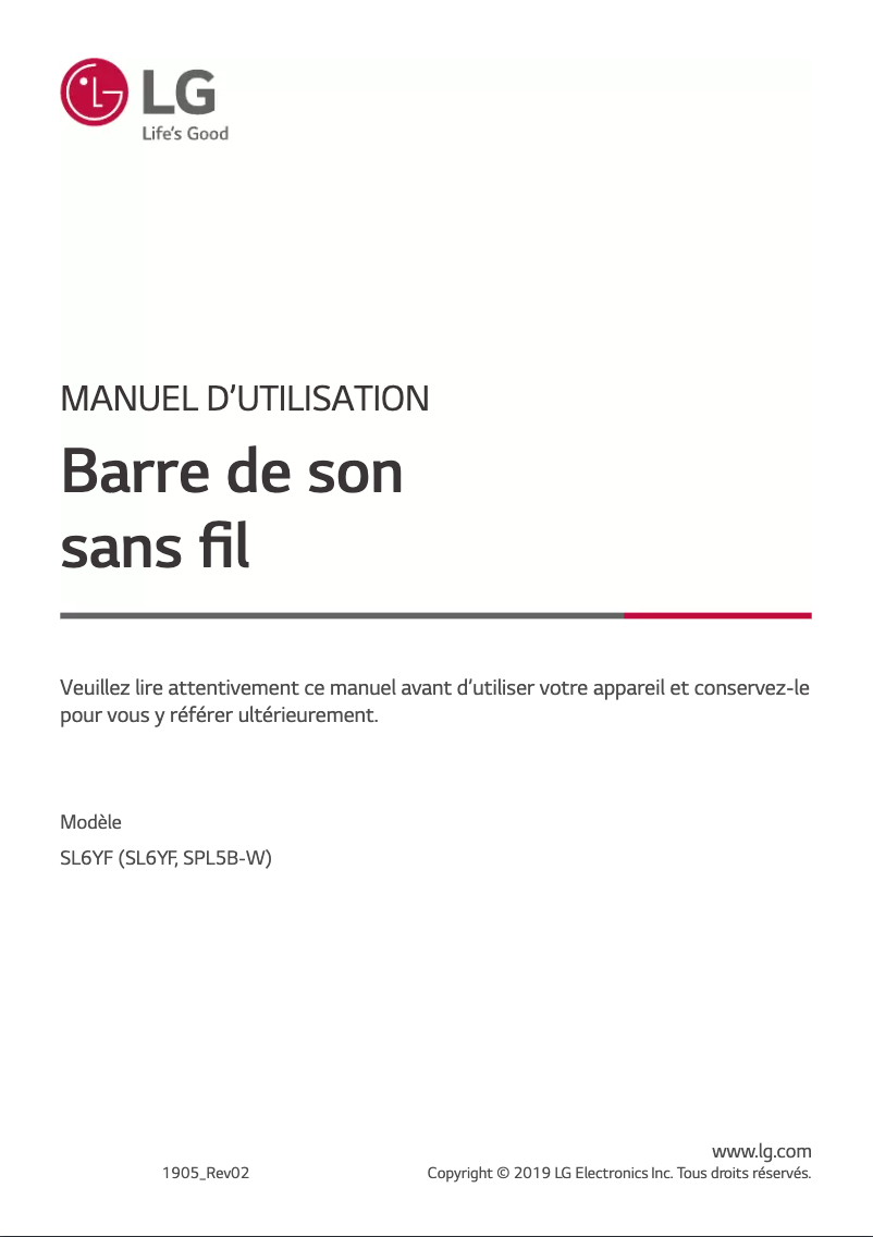 Imagen de la primera página del manual del dispositivo SL6YF