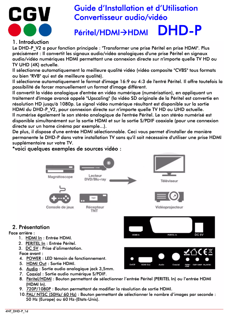 Imagen de la primera página del manual del dispositivo DHD-P