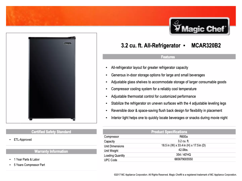 Imagen de la primera página del manual del dispositivo MCAR320