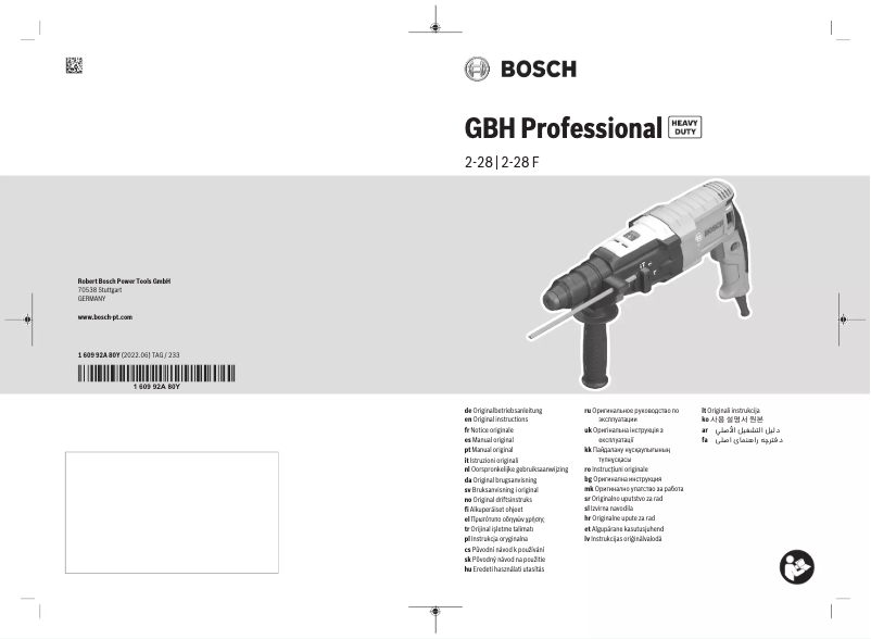 Página 1 del manual Manual de usuario Bosch GBH 2-28 F