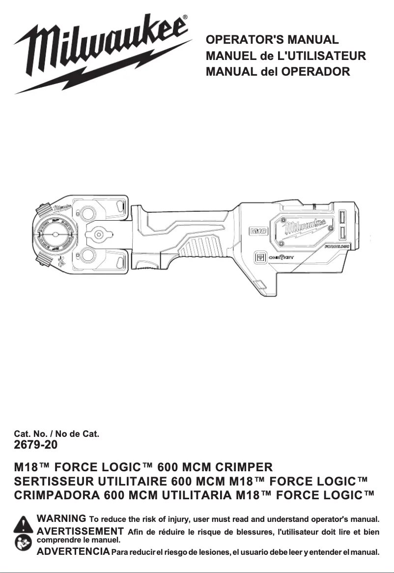Imagen de la primera página del manual del dispositivo M18 Force Logic 2679-750C