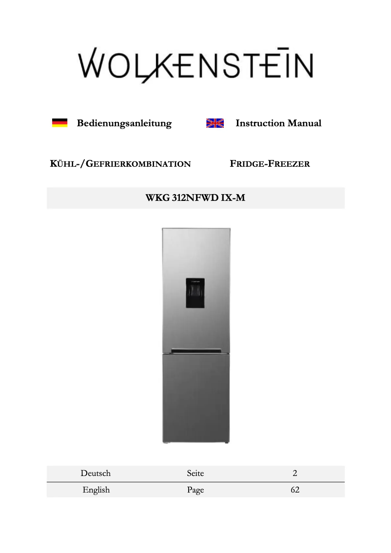 Imagen de la primera página del manual del dispositivo WKG312NFWD IX-M