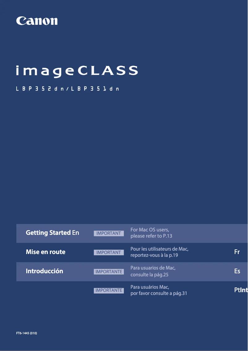 Página 1 del manual Manual de usuario Canon imageCLASS LBP352dn