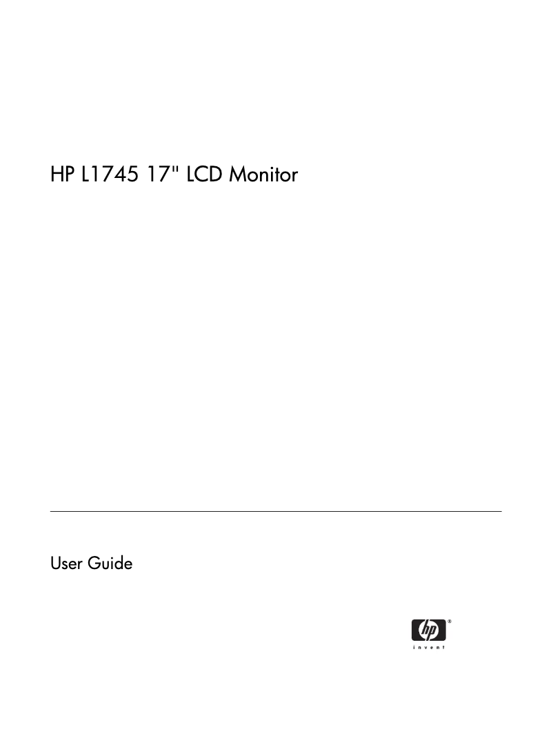 Página 1 del manual Manual de usuario HP L1745