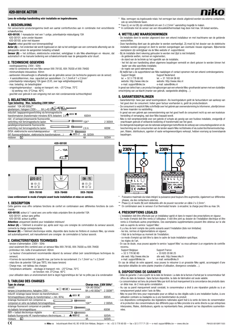 Imagen de la primera página del manual del dispositivo 420-0010X ACTOR