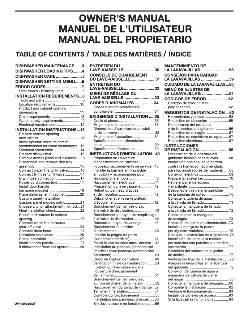 Página nº 1 - Manual de usuario KitchenAid KDTM804KPS