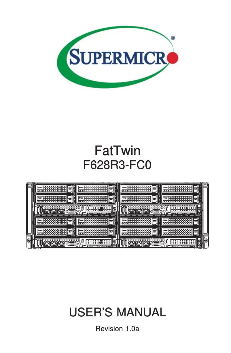 Imagen de la primera página del manual del dispositivo SuperServer F628R3-FC0