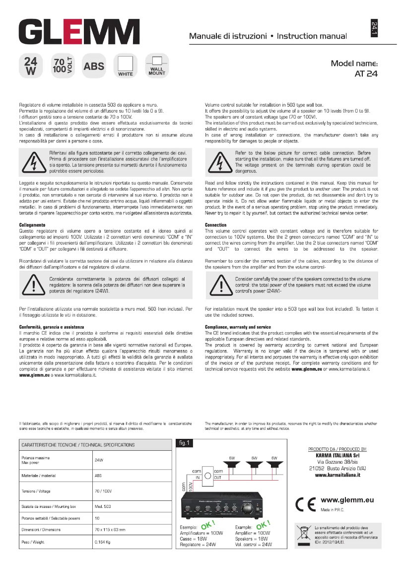 Imagen de la primera página del manual del dispositivo AT 24