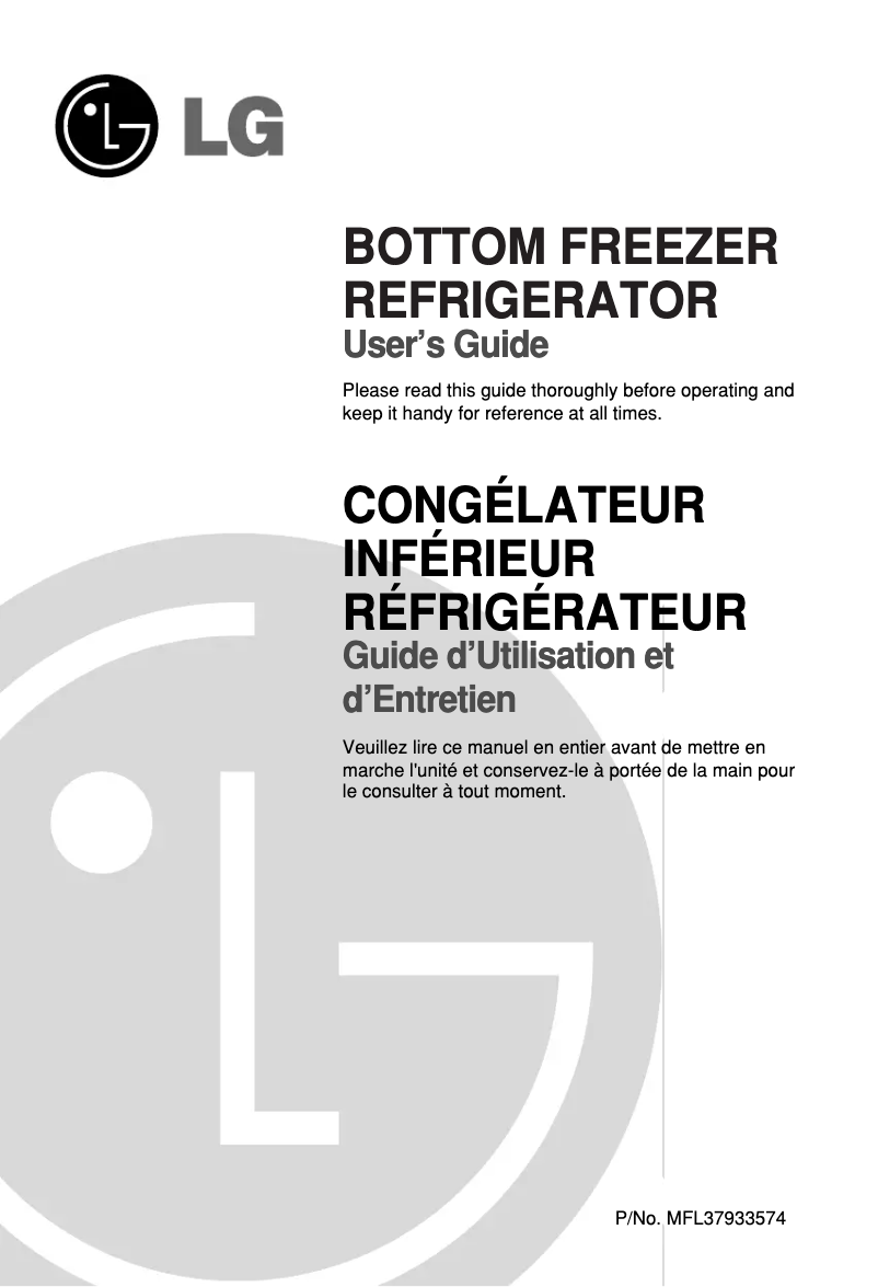 Imagen de la primera página del manual del dispositivo GR-F258UTK
