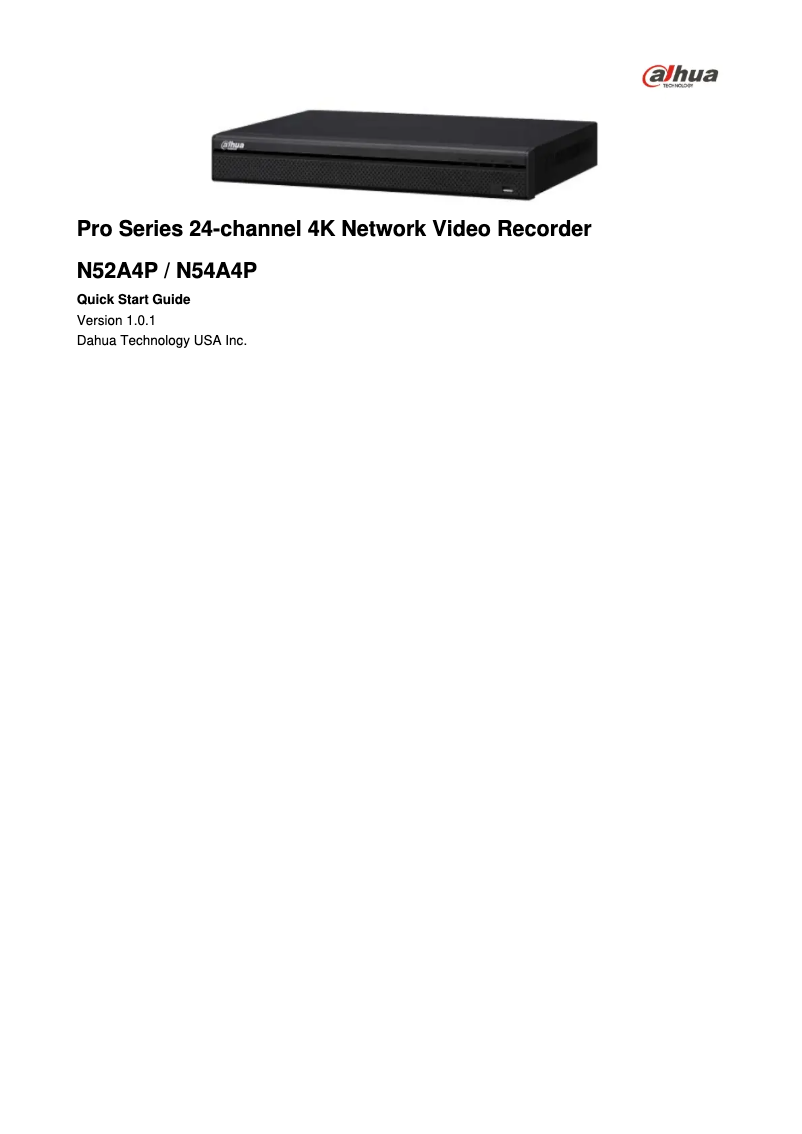 Página nº 1 - Manual de usuario Dahua Technology N52A4P2