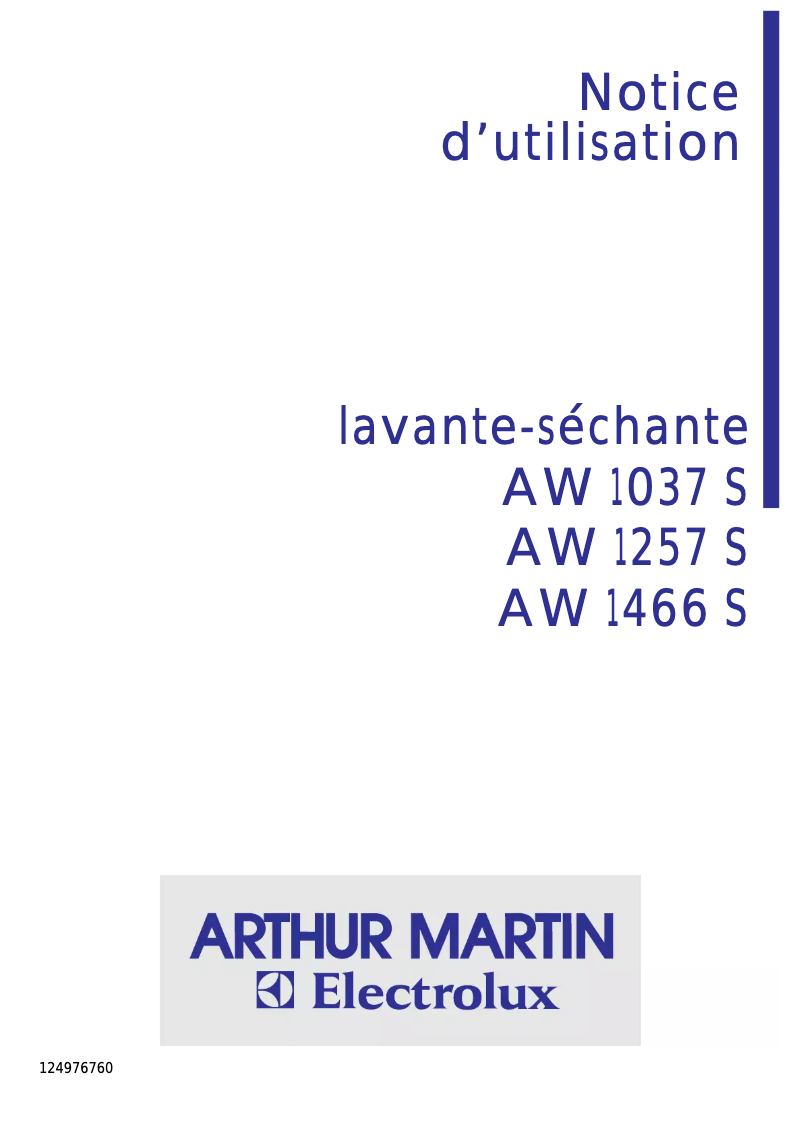 Página 1 del manual Manual de usuario Arthur Martin-Electrolux AW 1466 S