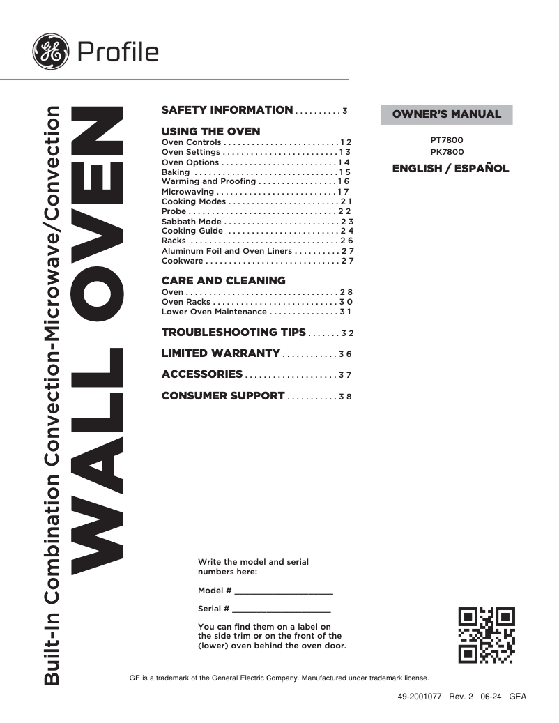 Imagen de la primera página del manual del dispositivo PT7800EKES