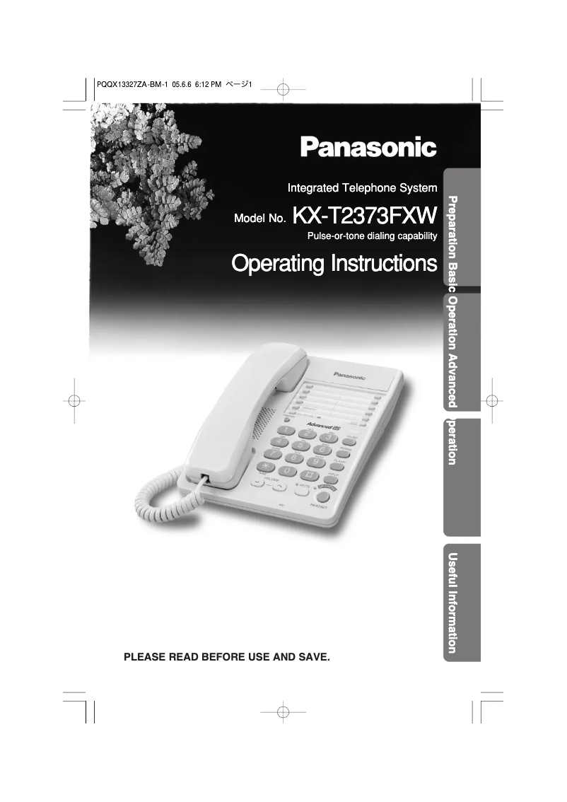 Página 1 del manual Manual de usuario Panasonic KX-T2373FX