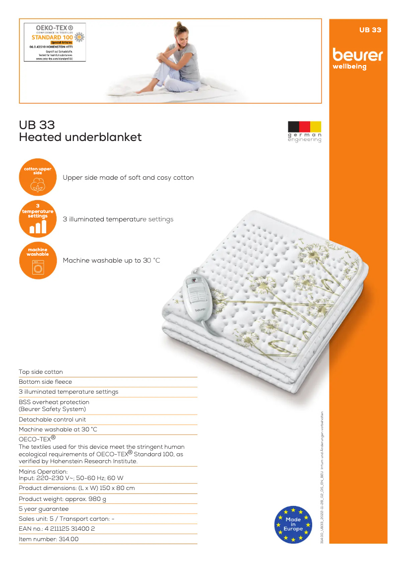 Imagen de la primera página del manual del dispositivo UB 33