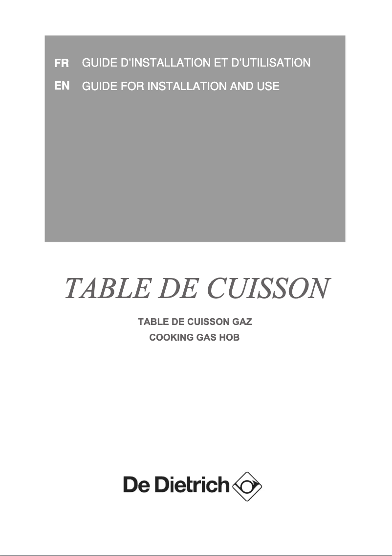 Página 1 del manual Manual de usuario De Dietrich DPE7620XF