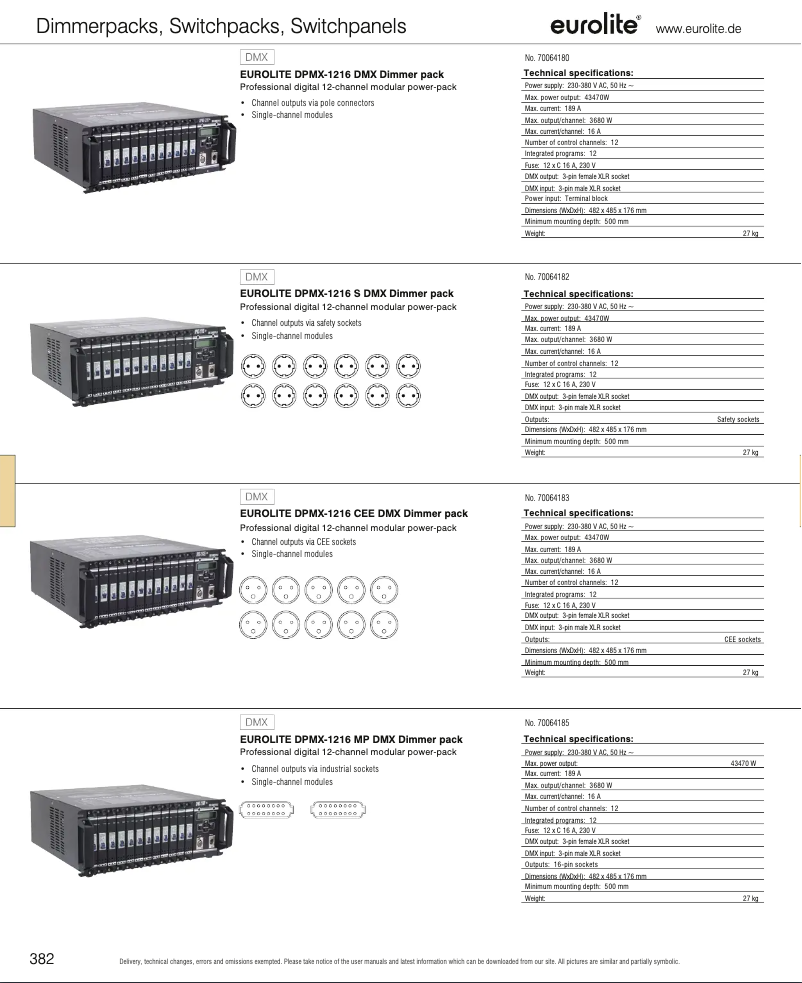 Página nº 1 - Catálogo Eurolite DPMX-1216 DMX
