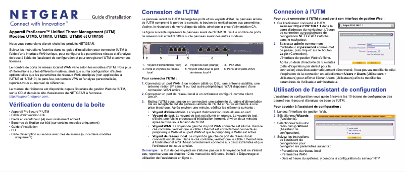 Página 1 del manual Guía de instalación Netgear UTM150