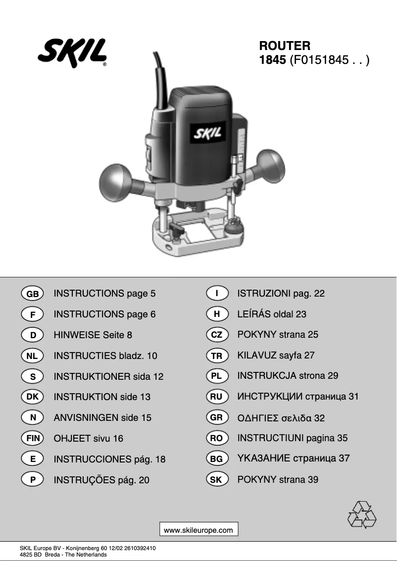Página 1 del manual Manual de usuario Skil 1845