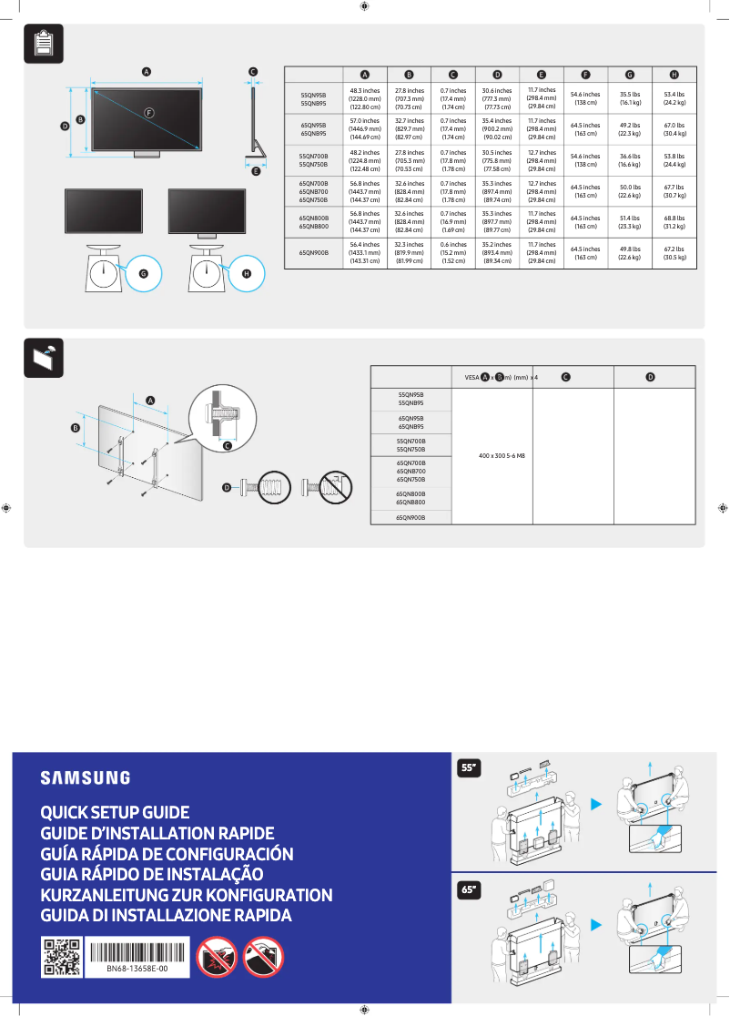 Imagen de la primera página del manual del dispositivo QN65QN700BP