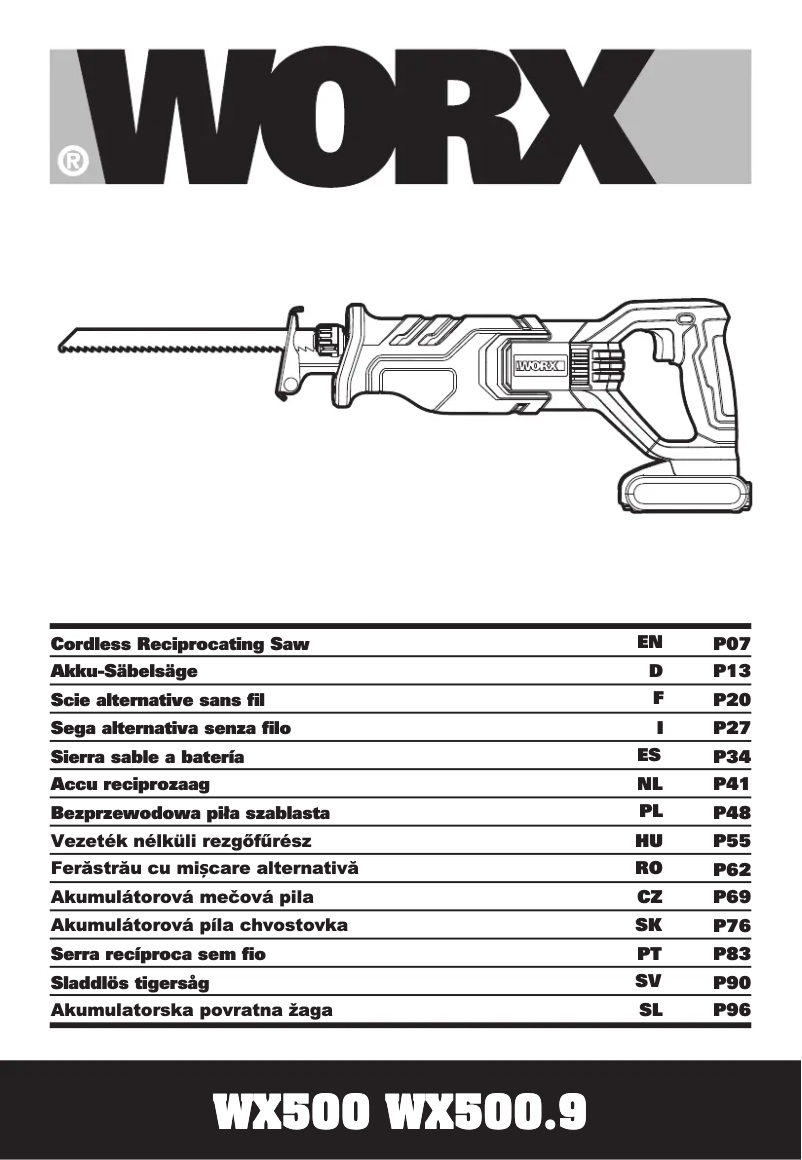 Imagen de la primera página del manual del dispositivo WX500