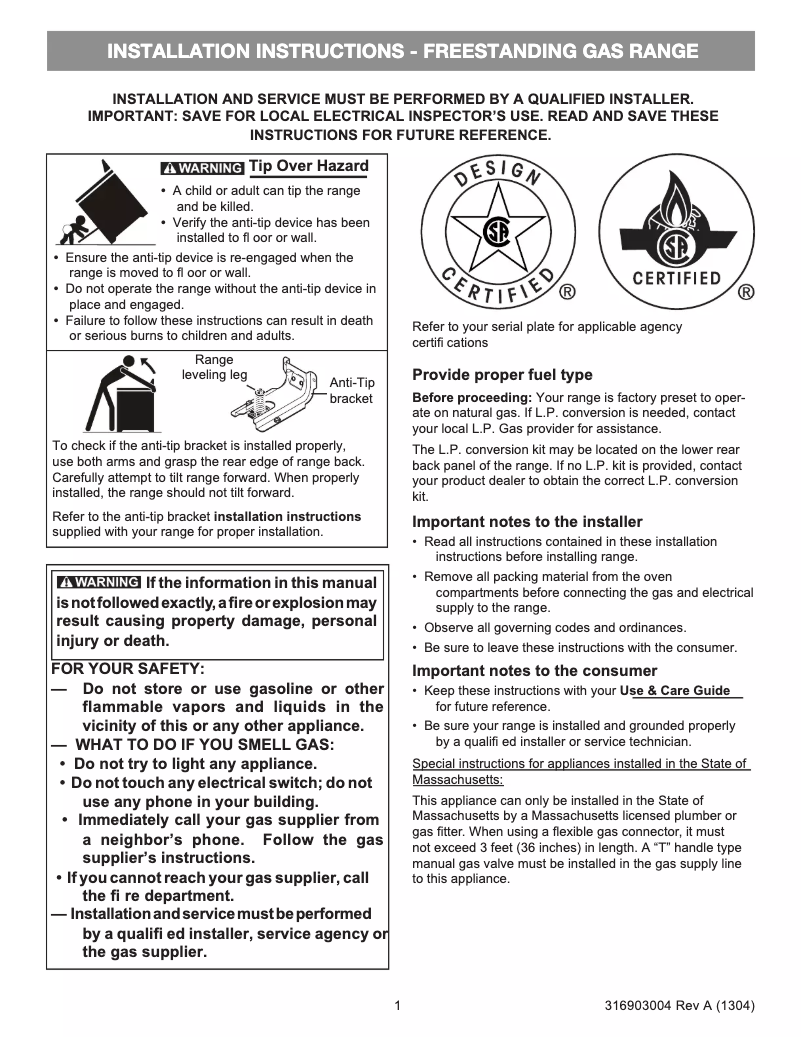Imagen de la primera página del manual del dispositivo FCRG3015AB