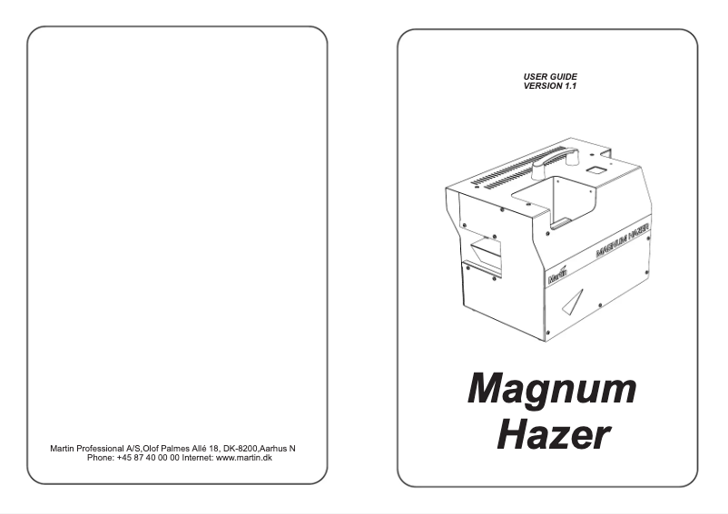 Imagen de la primera página del manual del dispositivo Magnum Hazer