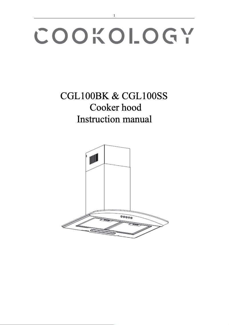 Página 1 del manual Manual de usuario Cookology CGL100BK