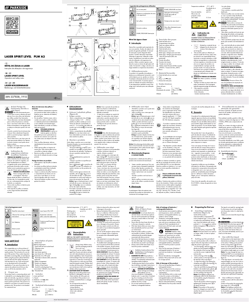 Imagen de la primera página del manual del dispositivo PLW A3