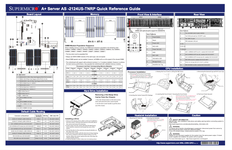 Imagen de la primera página del manual del dispositivo A+ Server 2124US-TNRP