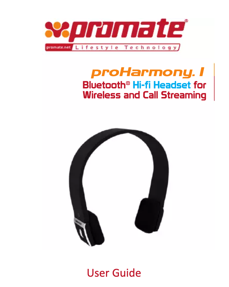 Imagen de la primera página del manual del dispositivo proHarmony.1